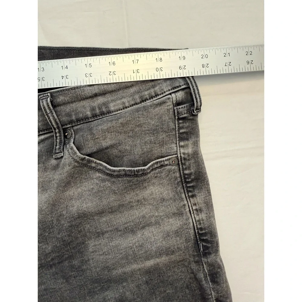 Express Skinny Jeans Womens 18P Gray Charcoal Mid Rise‎ Distressed Stretch 38x27